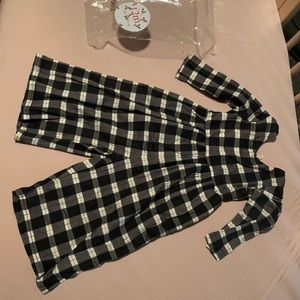Sweethoney black check leggy romper, never worn